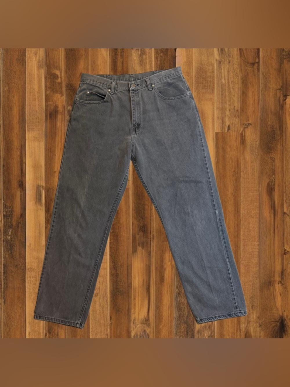Vintage Wrangler Black Jeans ๐ค 90s High Waist Straight Leg 36x32 - Picture 2 of 7